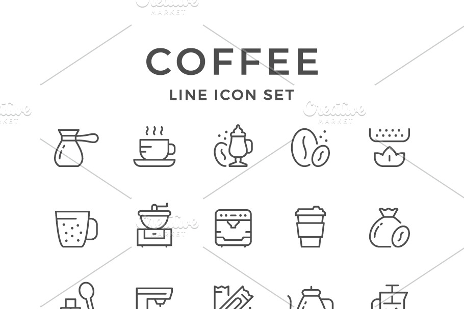 Set line icons of coffee in Icons - product preview 8