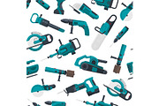 Vector pattern illustration with electric construction tools