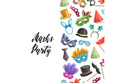 Vector background masks and party accessories