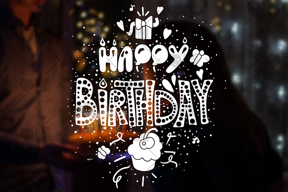 Vintage Happy Birthday Overlay in Illustrations - product preview 1