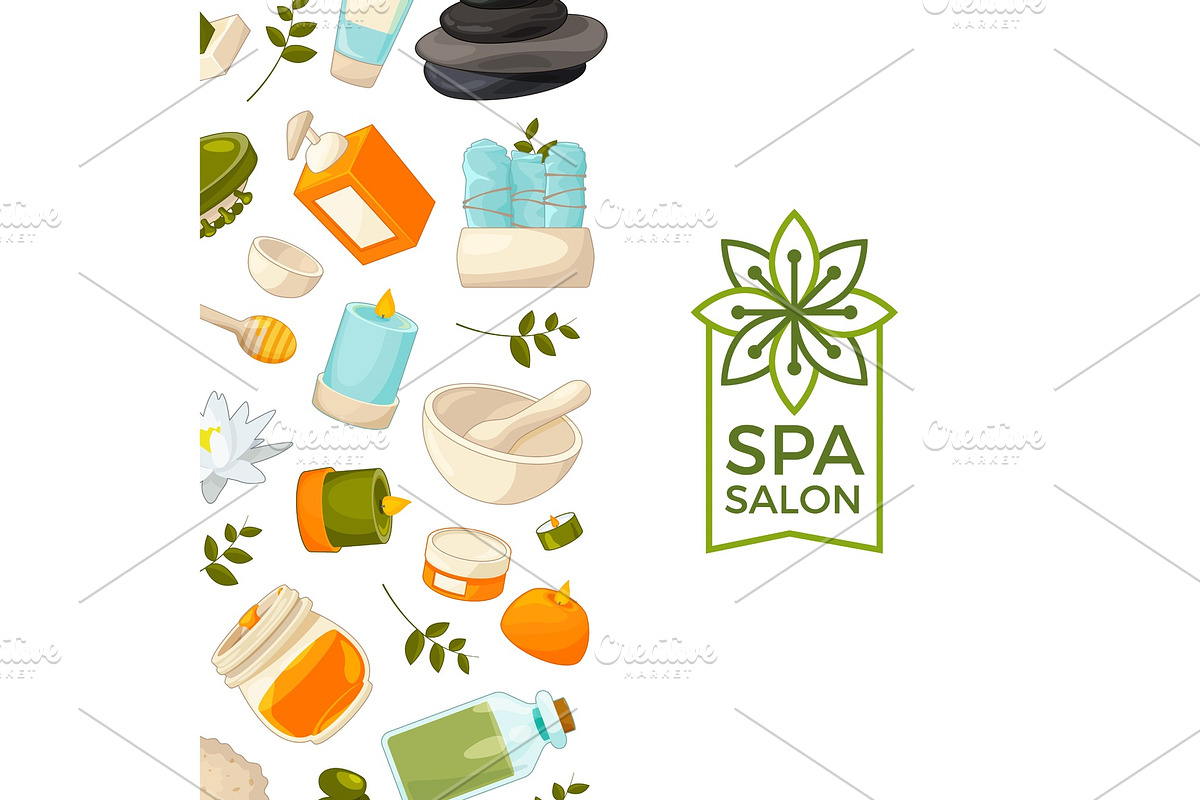Vector background cartoon beauty and spa elements in Graphics - product preview 8