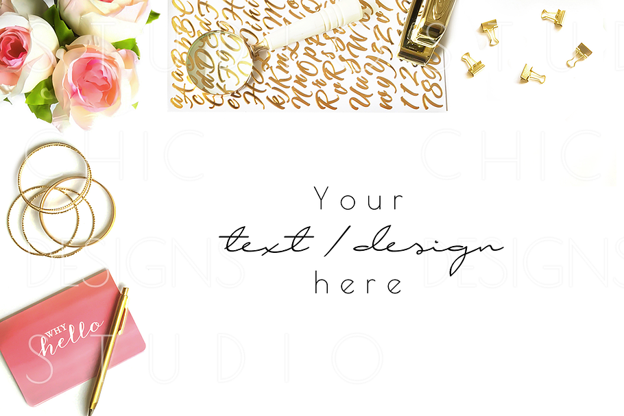 Gold & Pink Styled Stock Image in Product Mockups - product preview 8