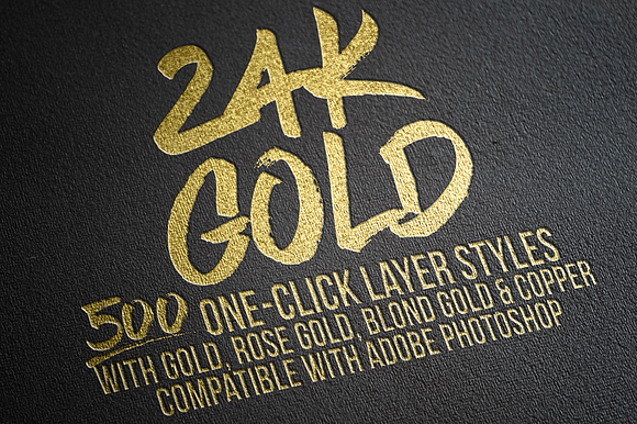 500 Gold Foil Layer Styles Photoshop in Photoshop Layer Styles - product preview 8