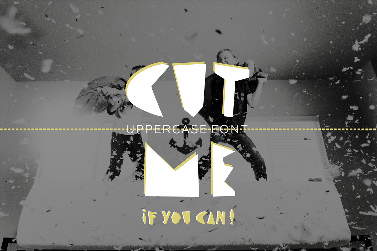 CUT ME if you can. Uppercase font. in Fonts - product preview 8