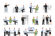 Business conference icons set