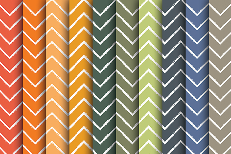 Hand Drawn Fall Chevron Papers