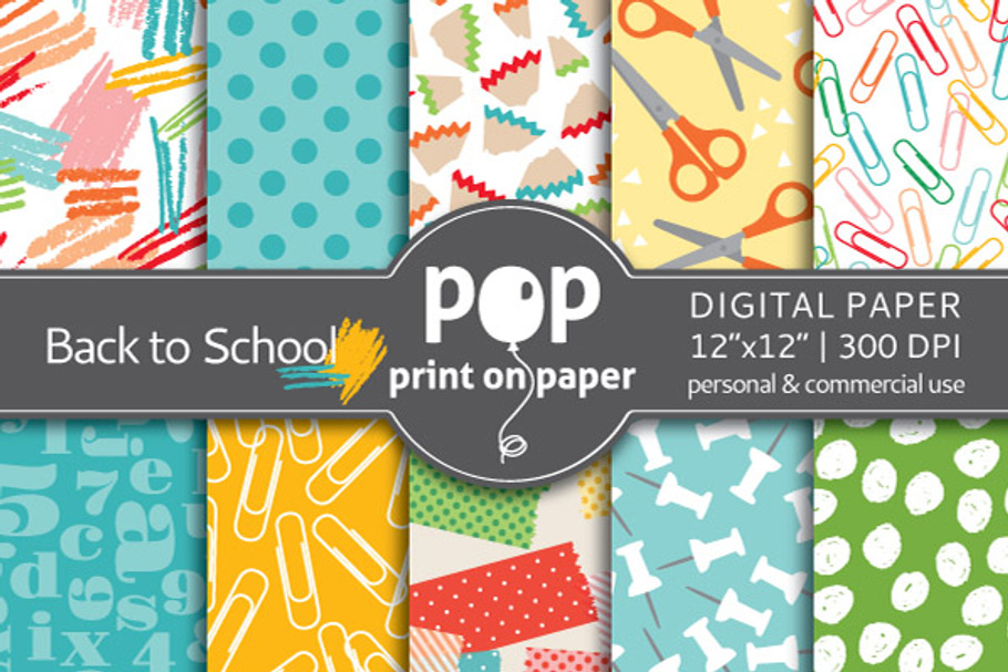 Back to School - 10 digital papers