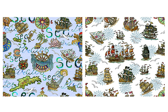 Set with sea romantic icons in Illustrations - product preview 5