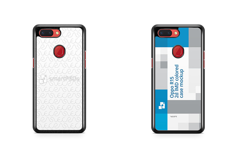 Oppo R15 2d Colored Case Mockup in Product Mockups - product preview 8