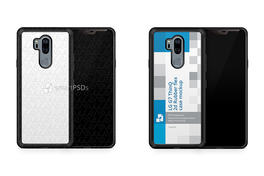 LG G7 ThinQ 2d RubberFlex Case  in Product Mockups - product preview 8