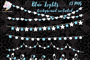 Blue String Of Lights Clipart