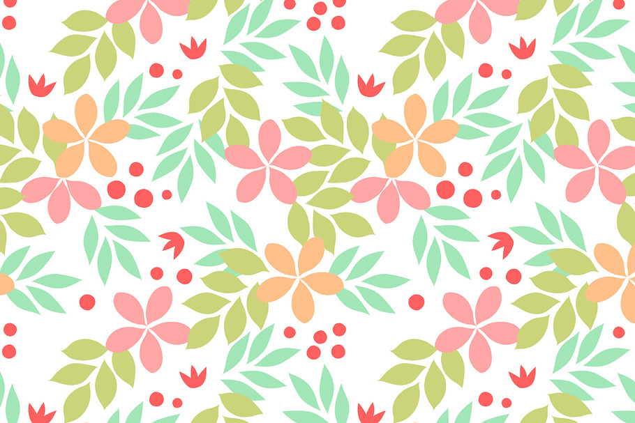 Pastel colored flowers pattern in Patterns - product preview 8