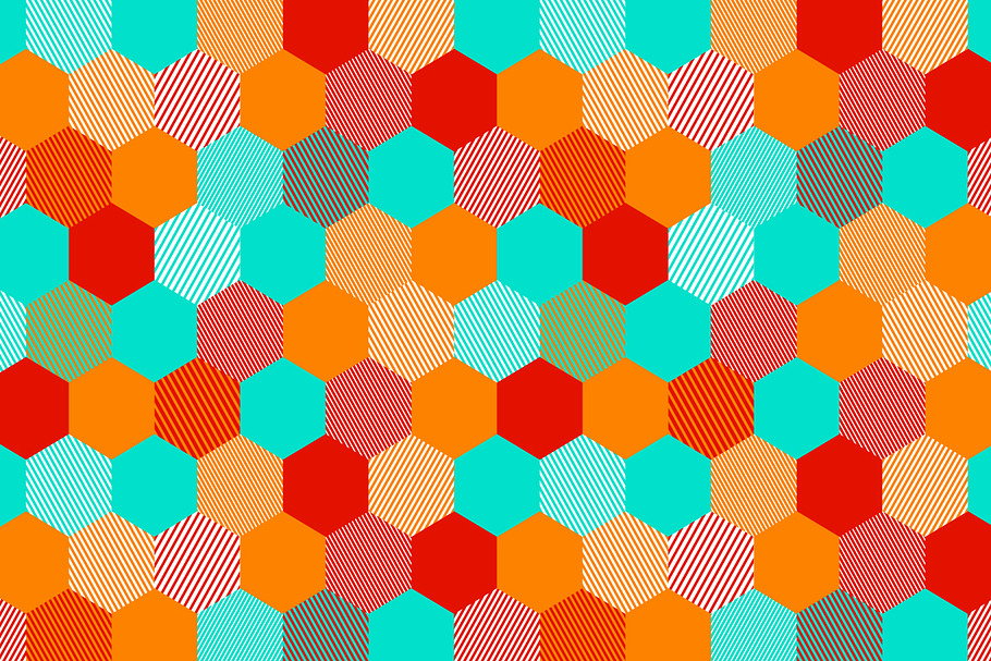 Colorful hexagon seamless pattern in Patterns - product preview 8