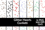 Glitter Heart Confetti Overlays