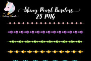 Shiny Pearl Borders Clipart