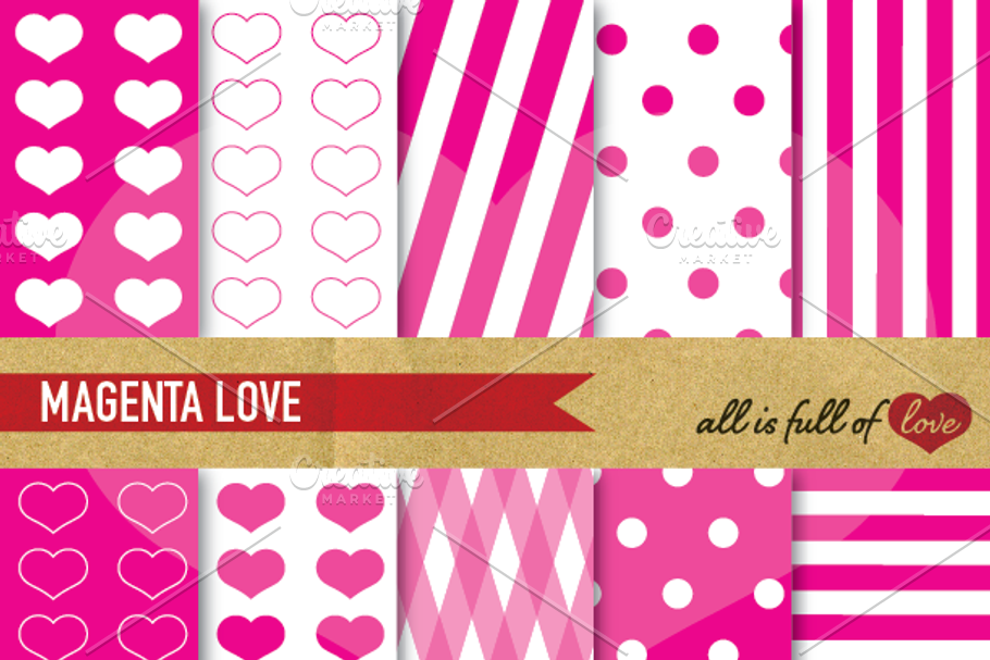 -60% Pink Scrapbook Paper Valentines