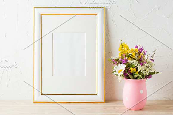 Gold decorated frame mockup in Print Mockups - product preview 2