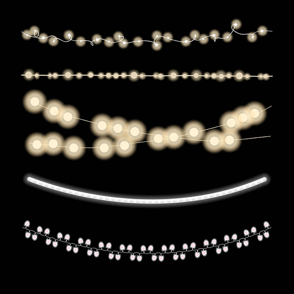 Glowing String Of Lights Clipart in Objects - product preview 2