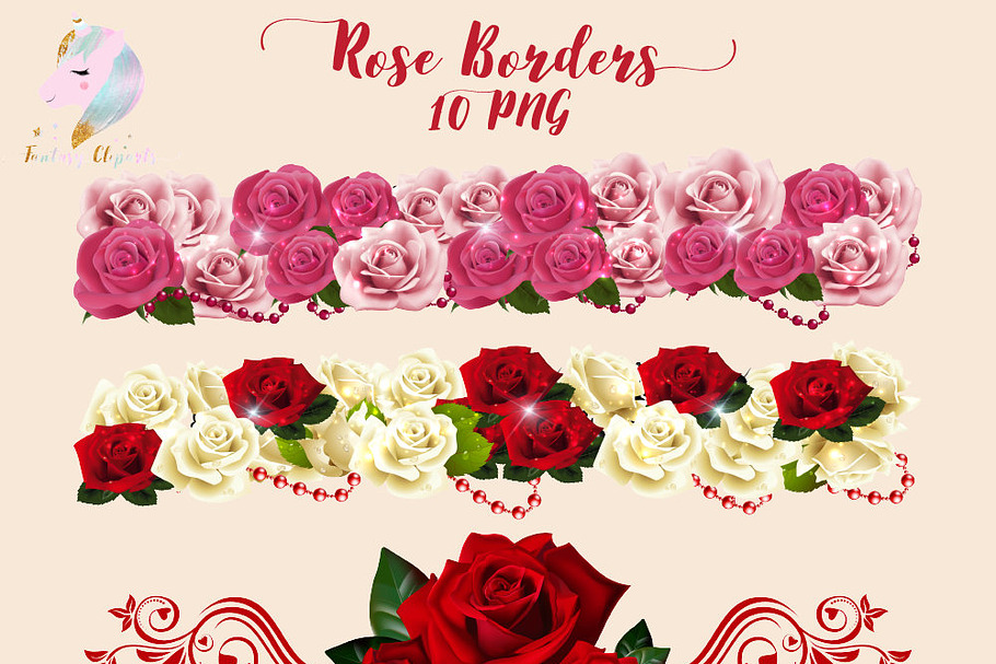 Rose Borders Clipart in Objects - product preview 8