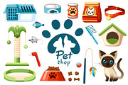 Set of pet shop icon