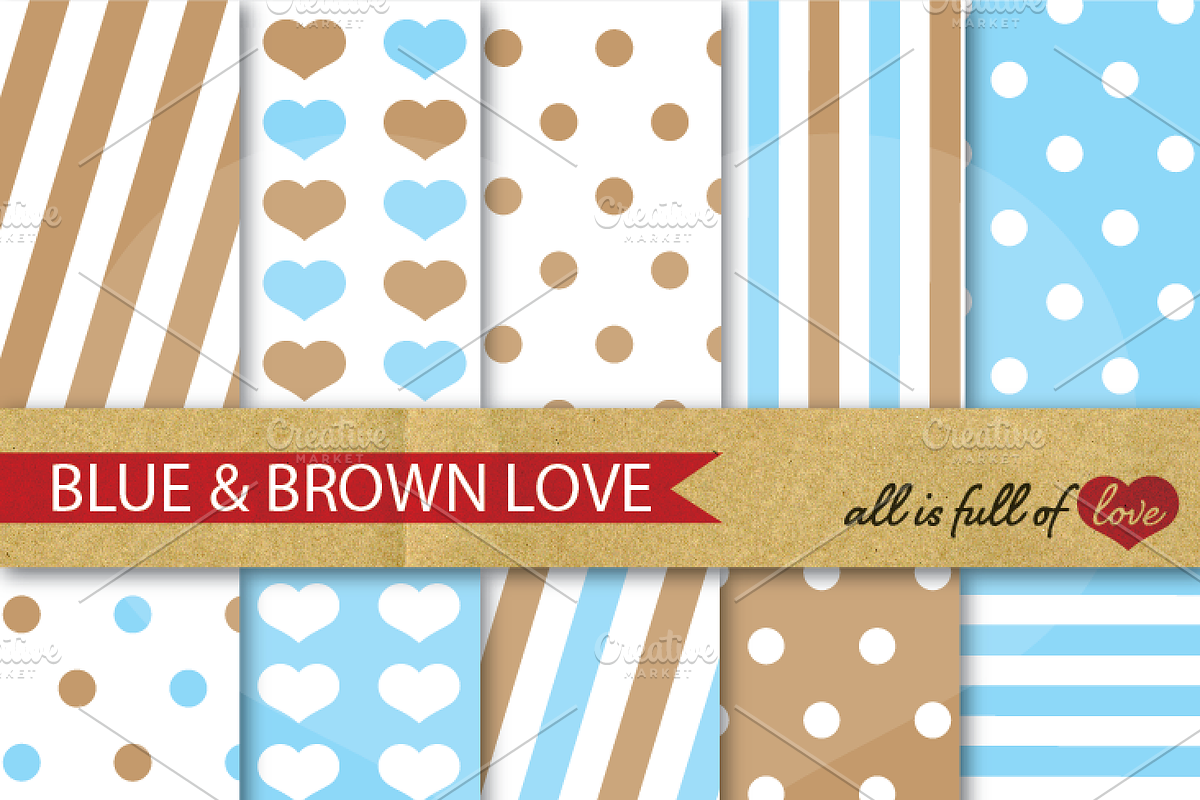 -40% Blue Brown Scrapbook Patterns in Patterns - product preview 8
