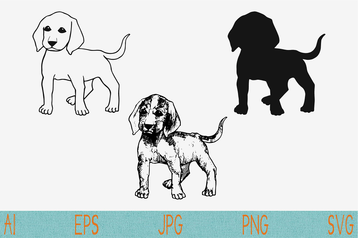 dog beagle set vector svg png eps in Objects - product preview 8