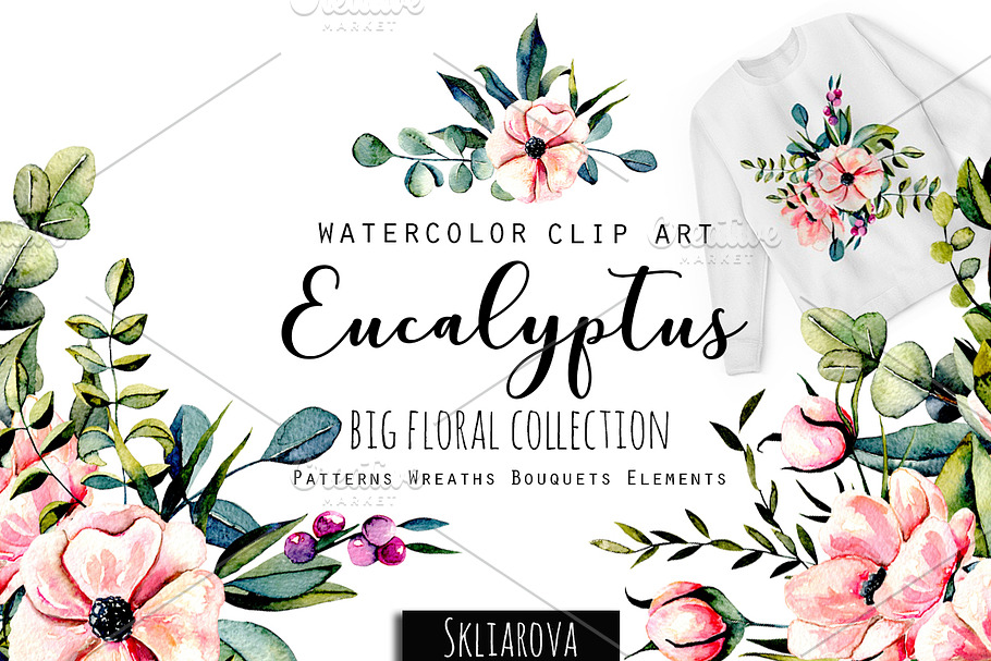 Eucalyptus. Big floral collection. in Illustrations - product preview 8