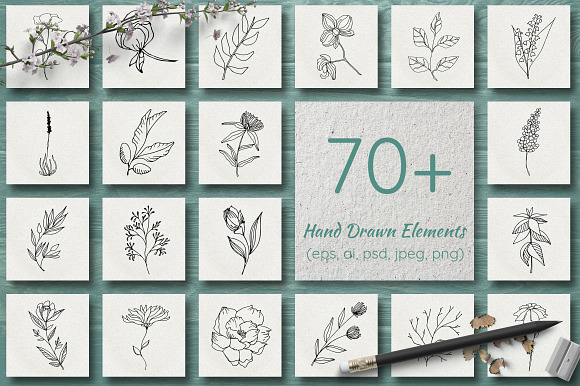 500+ Hand Drawn Elements -Bundle- in Illustrations - product preview 1