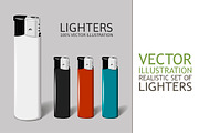 Realistic set of lighters