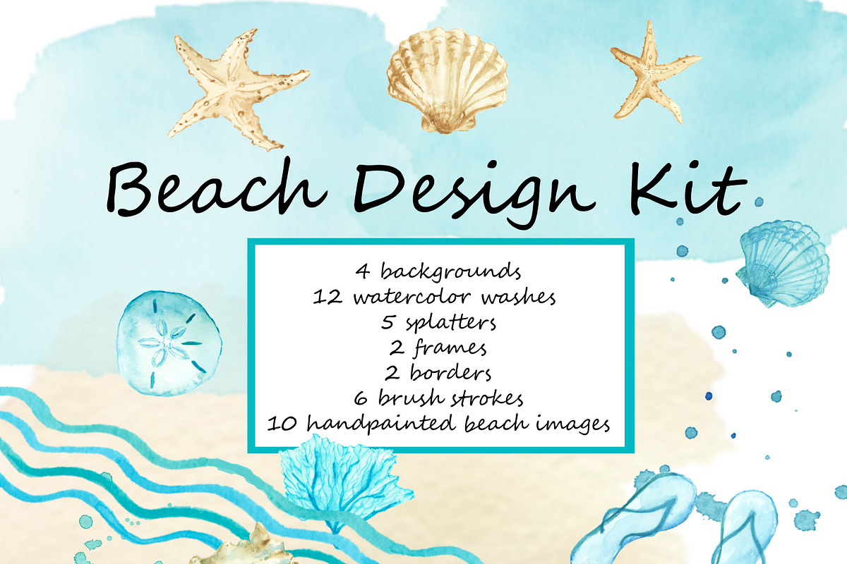 Beach Blues Design Clip Art Kit in Illustrations - product preview 8