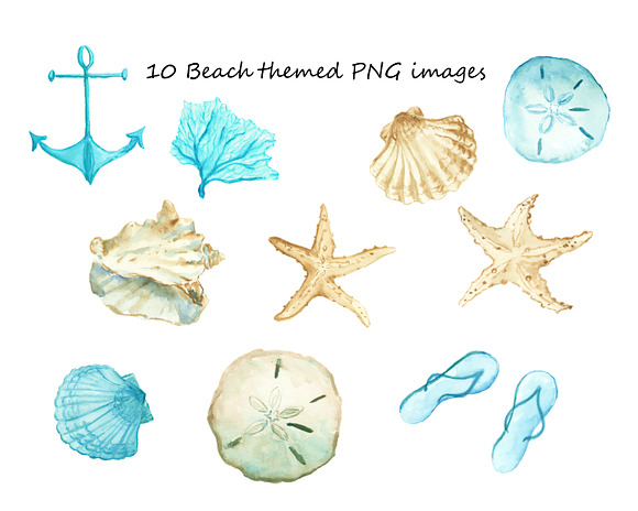 Beach Blues Design Clip Art Kit in Illustrations - product preview 1