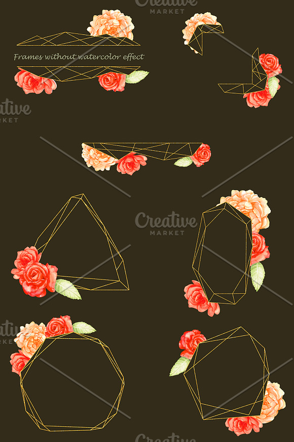 Graphic gold frames cliparts in Illustrations - product preview 2