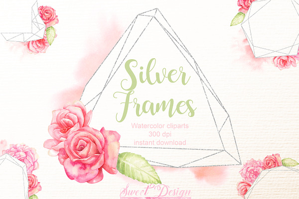 Graphic silver frames cliparts