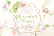 Succulents frames cliparts