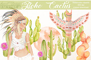 Boho & cactus cliparts