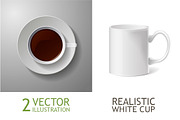 Realistic white cup