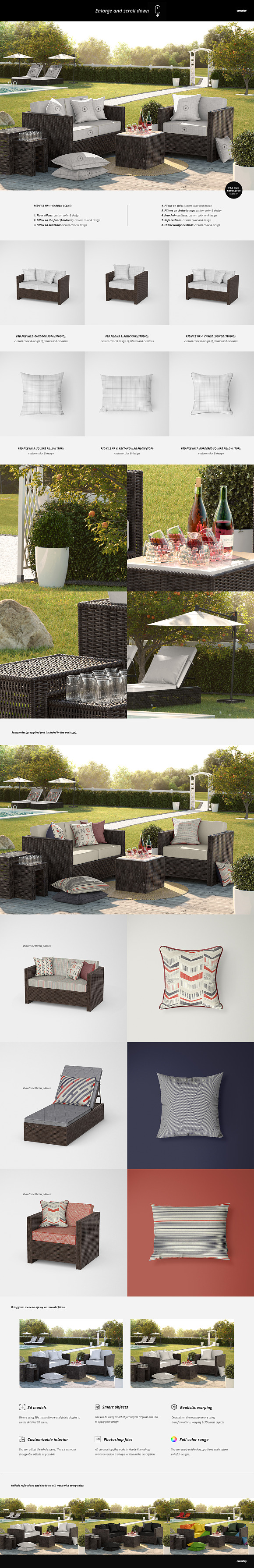 Garden Furnitures Textiles Mockup in Product Mockups - product preview 1