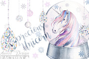 Watercolor unicorn cliparts