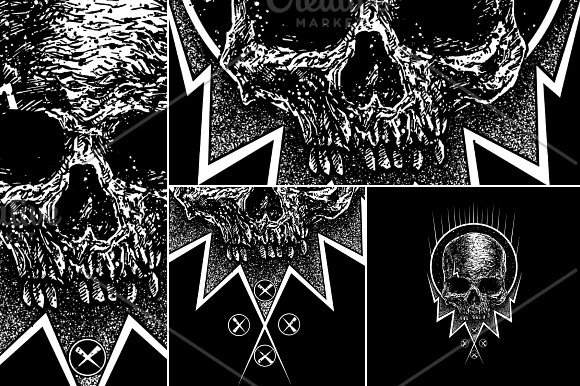 Glow skull in Illustrations - product preview 1