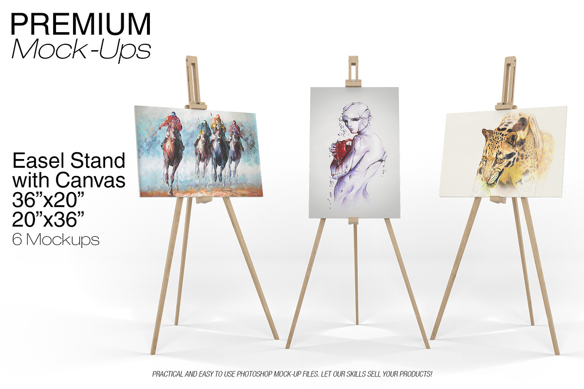 Canvas on Easel Stand 36x20"/ 20x36" in Print Mockups - product preview 8
