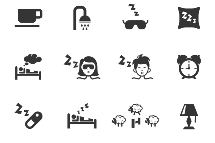 Sleep icons in Graphics - product preview 8