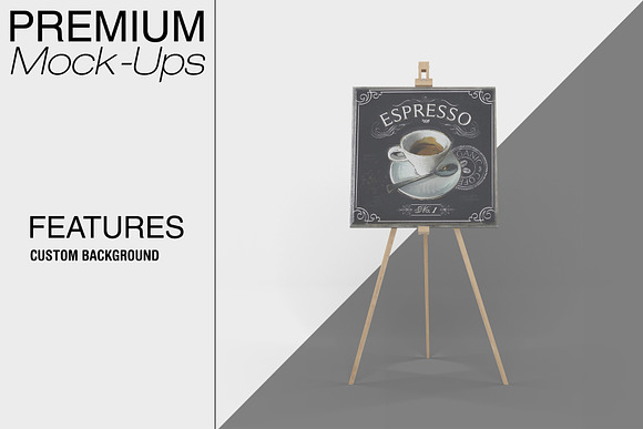 Square Canvas on Easel Stand  in Print Mockups - product preview 1