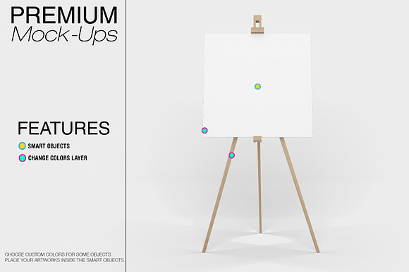Square Canvas on Easel Stand  in Print Mockups - product preview 2