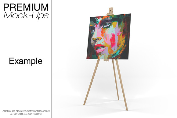 Square Canvas on Easel Stand  in Print Mockups - product preview 4