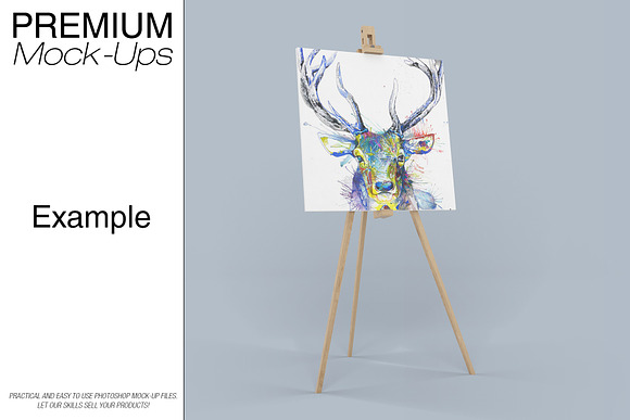 Square Canvas on Easel Stand  in Print Mockups - product preview 5