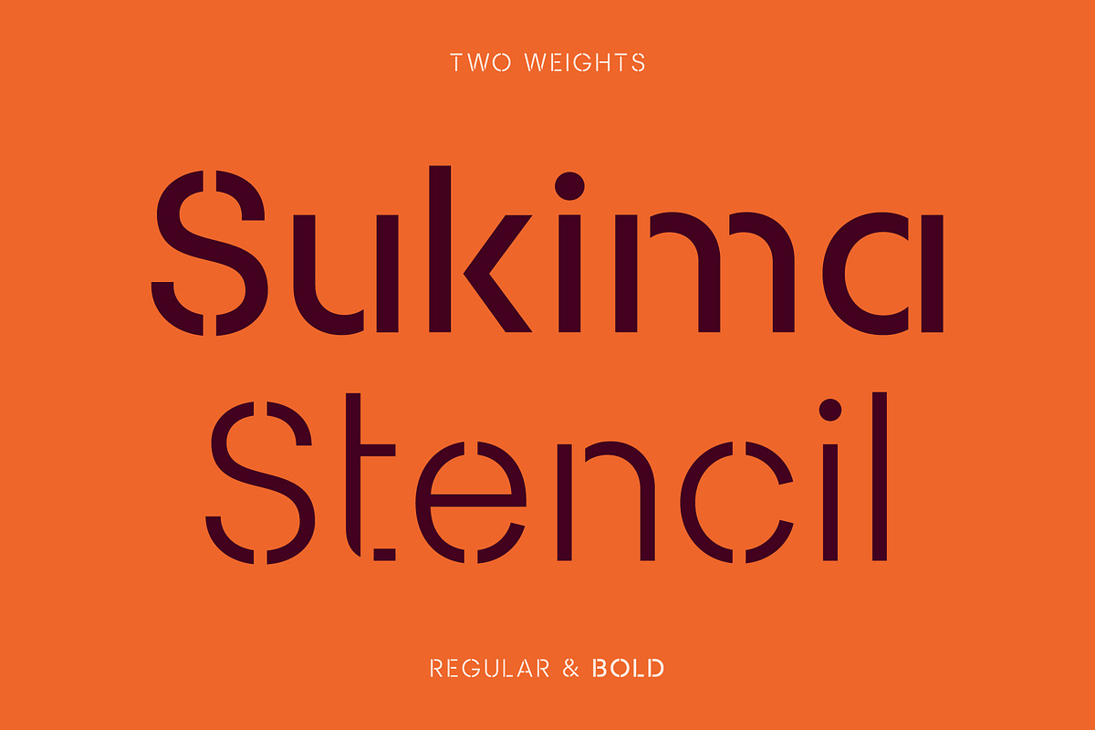 Sukima Stencil Display Font in Stencil Fonts - product preview 8