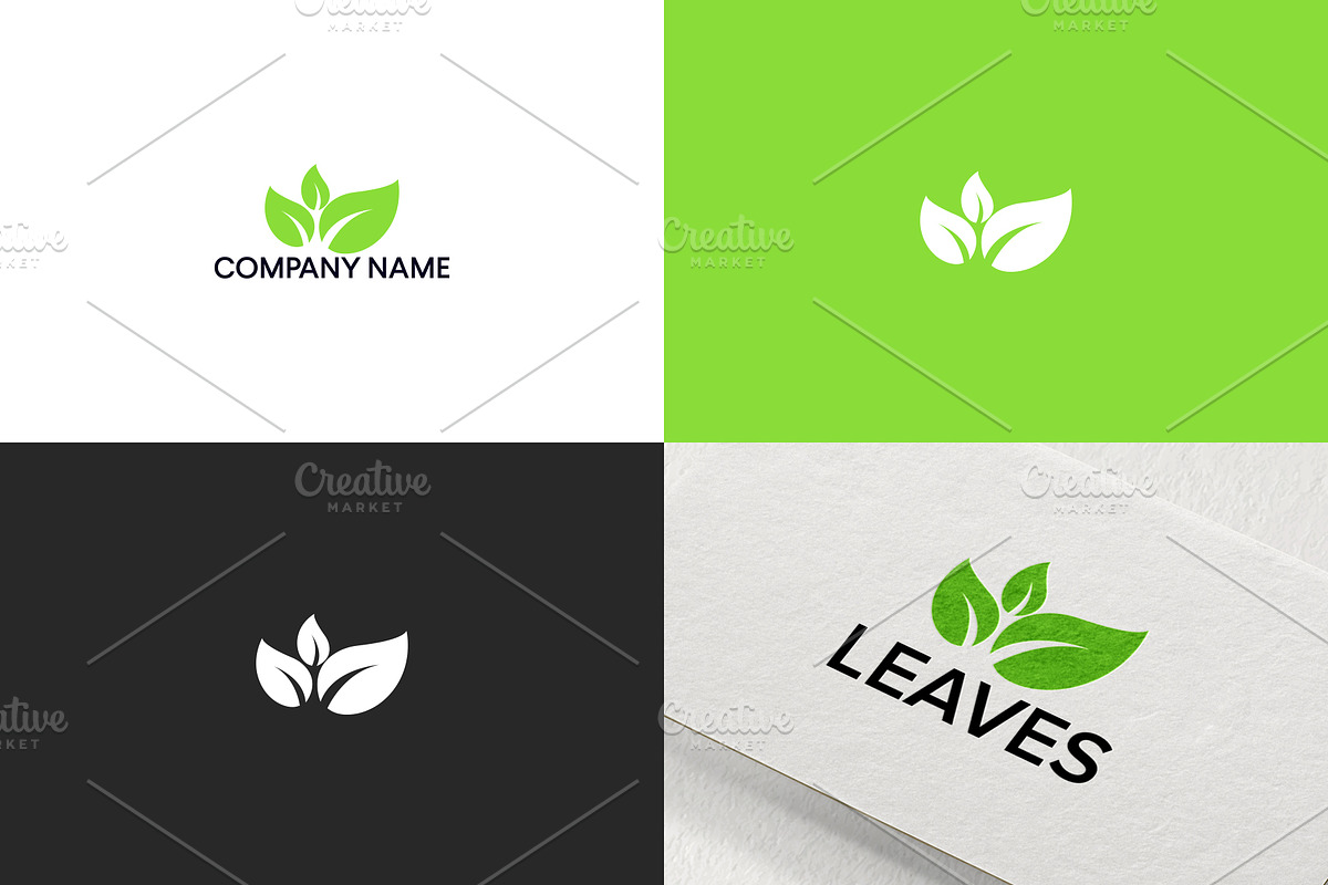 Leaves logo design | Free UPDATE in Logo Templates - product preview 8