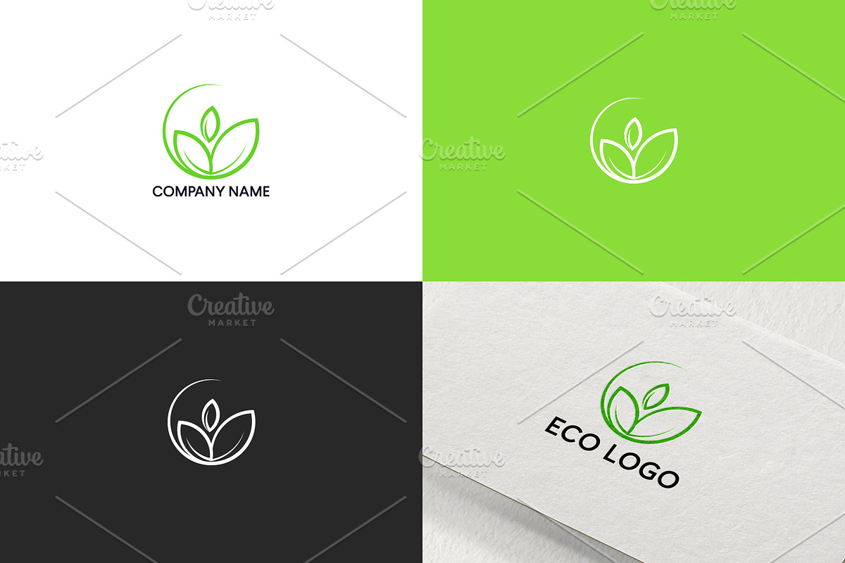 Line leaves logo | Free UPDATE in Logo Templates - product preview 8