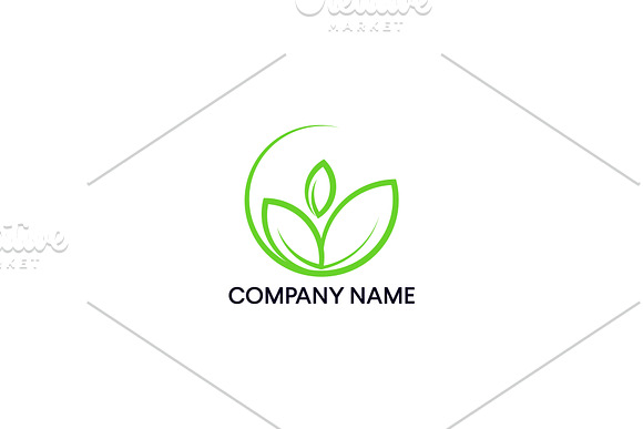 Line leaves logo | Free UPDATE in Logo Templates - product preview 1