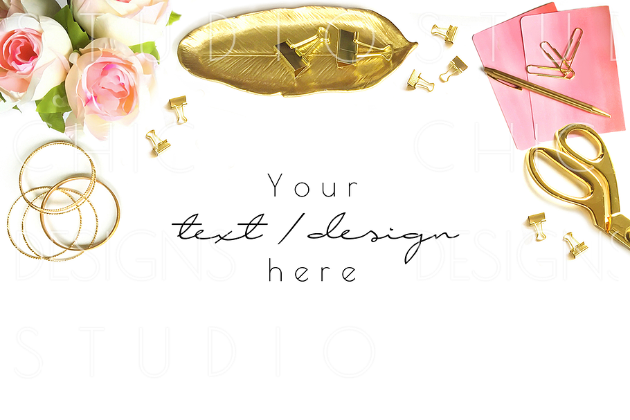 Pink and Gold Styled Desktop